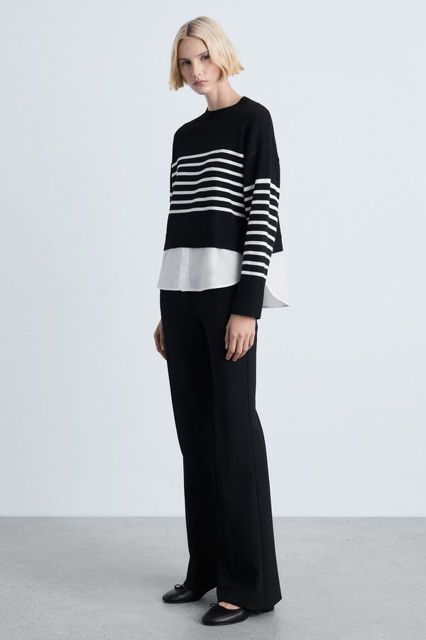 Pull col rond Noir - MANGO