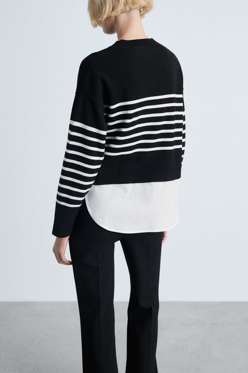 Pull col rond Noir - MANGO