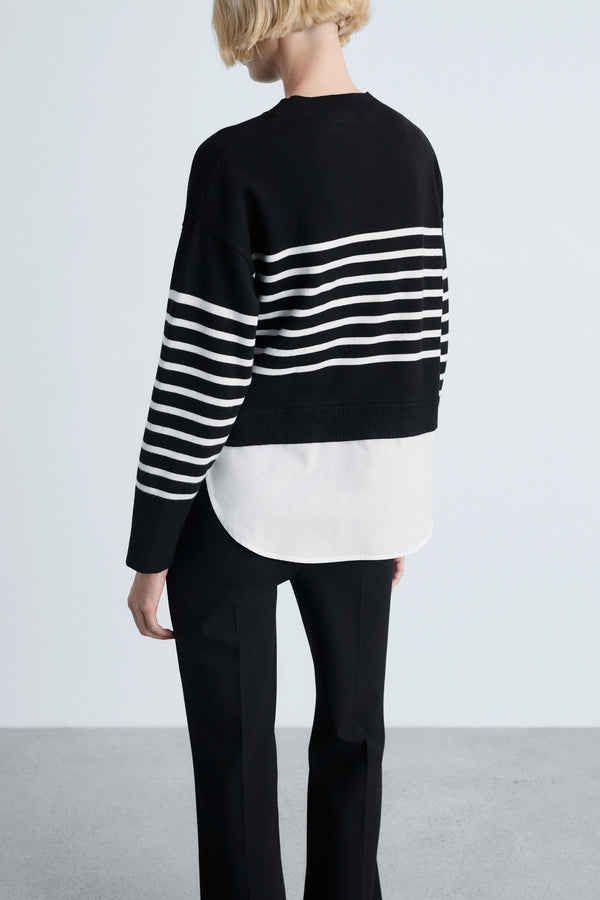 Pull col rond Noir - MANGO