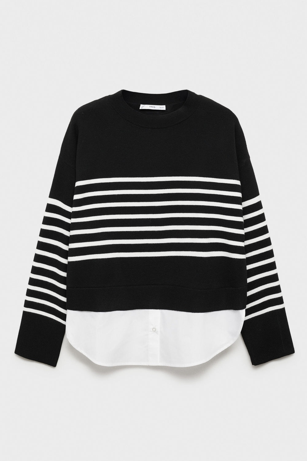 Pull col rond Noir - MANGO
