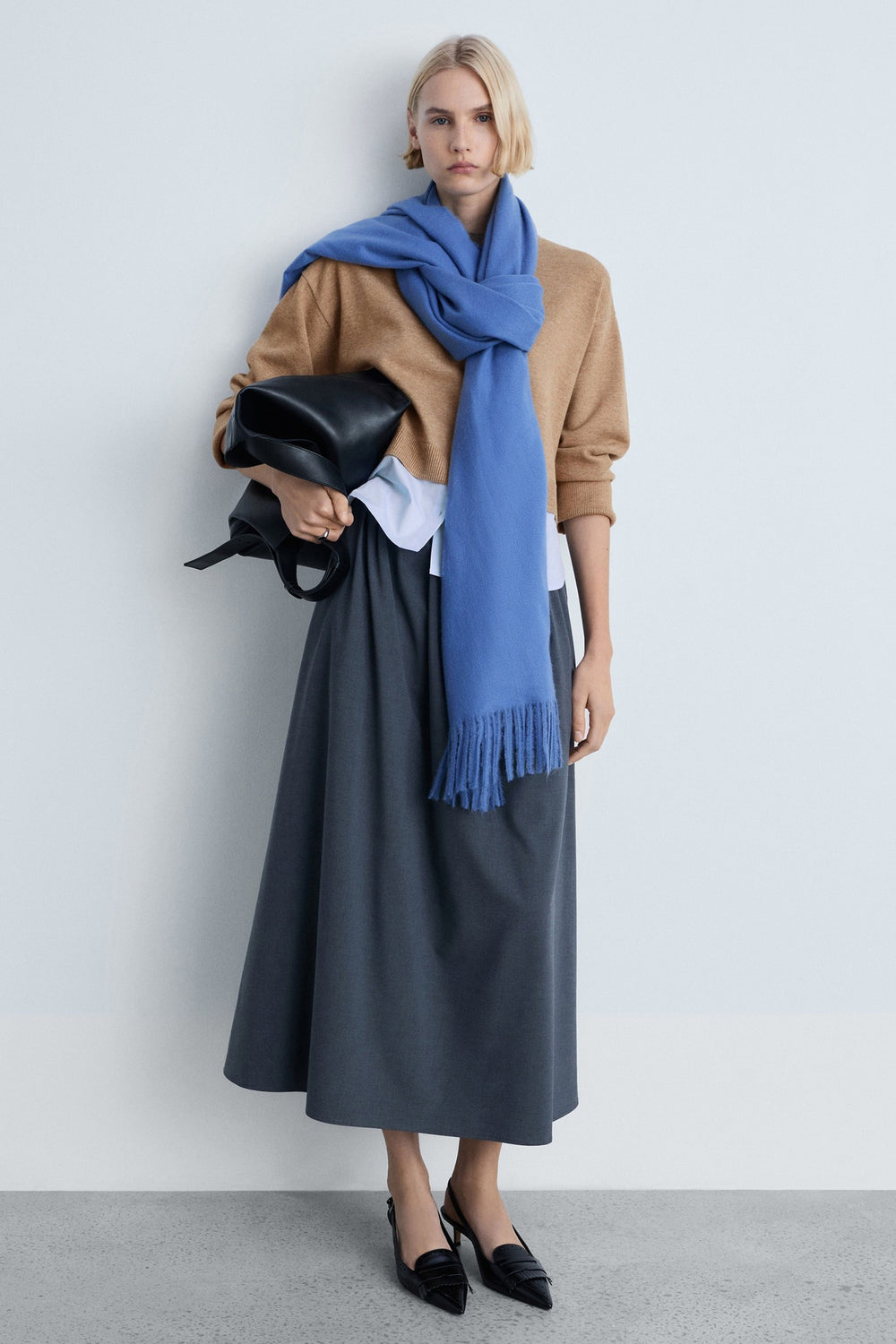 Pull col rond Brun - MANGO