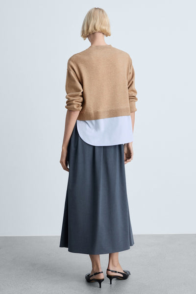 Pull col rond Brun - MANGO
