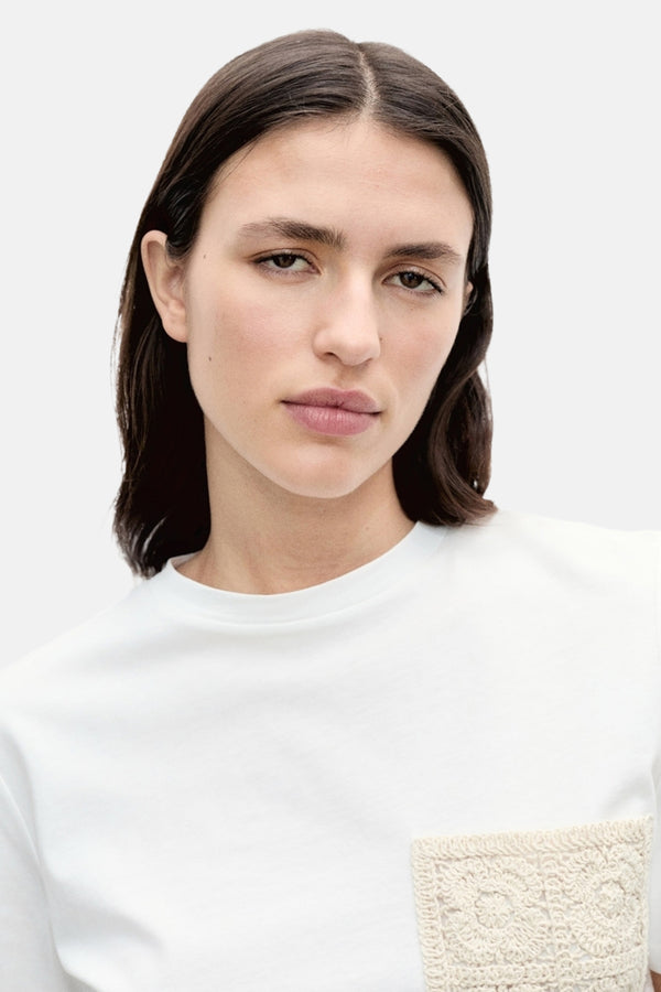 Top uni manches courtes Blanc - MANGO