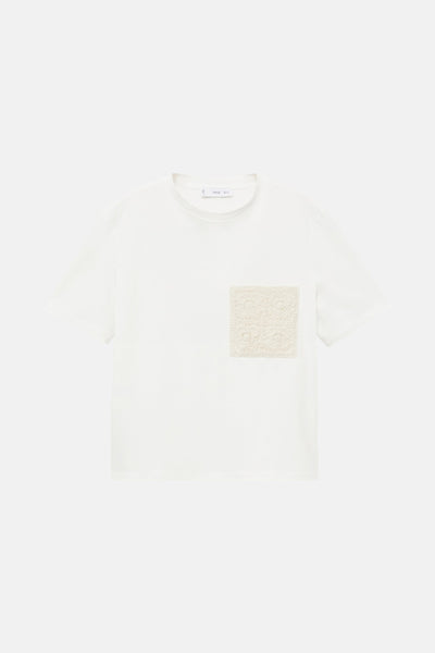 Top uni manches courtes Blanc - MANGO