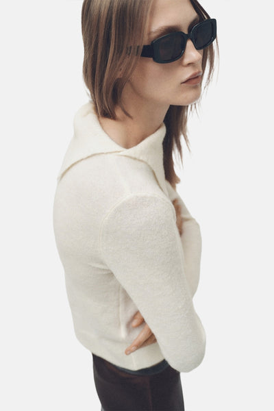 Pull col montant Blanc - MANGO