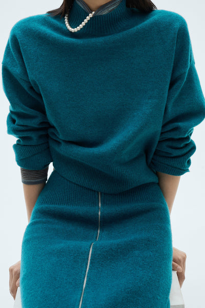 Pull col rond Vert - MANGO
