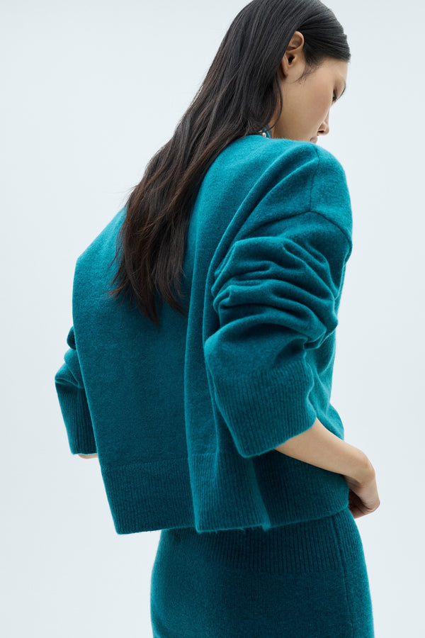 Pull col rond Vert - MANGO