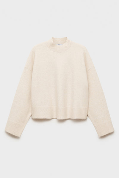 Pull col rond Beige - MANGO