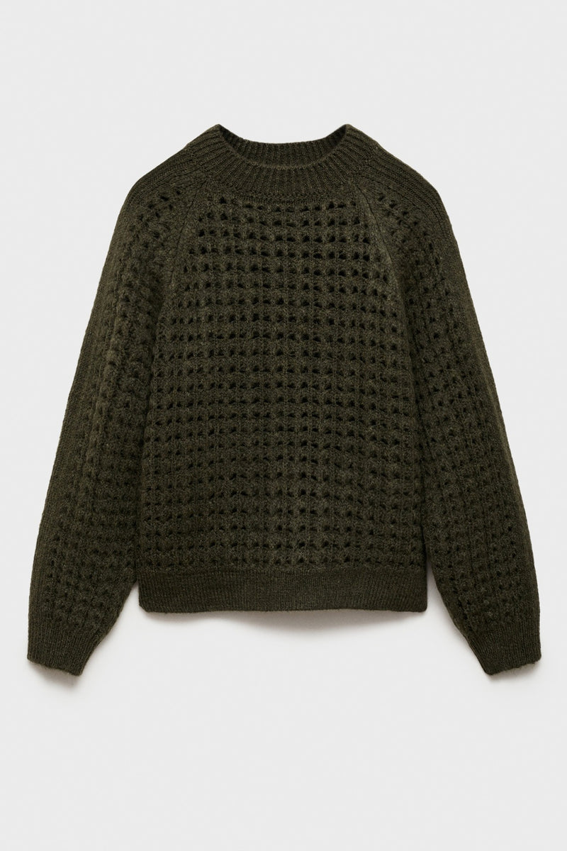 Pull col rond brun - MANGO - MANGO - 7