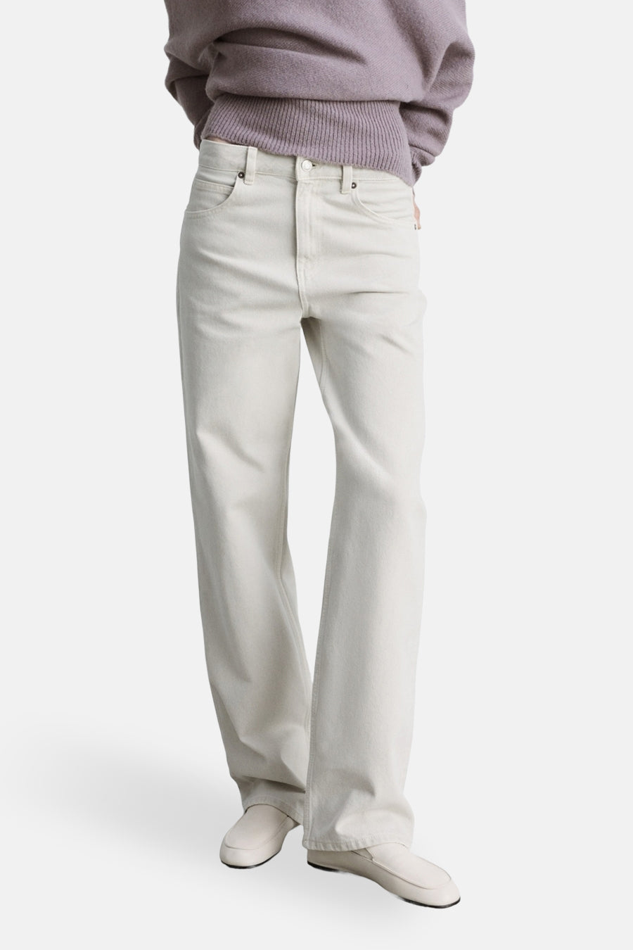 Jean droit LIGHT GREY DENIM - MANGO