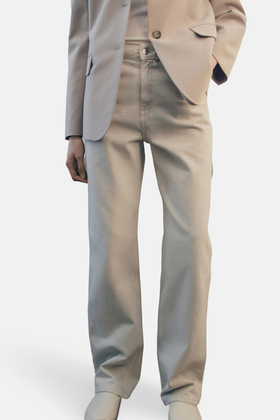 Jean droit LIGHT GREY DENIM - MANGO