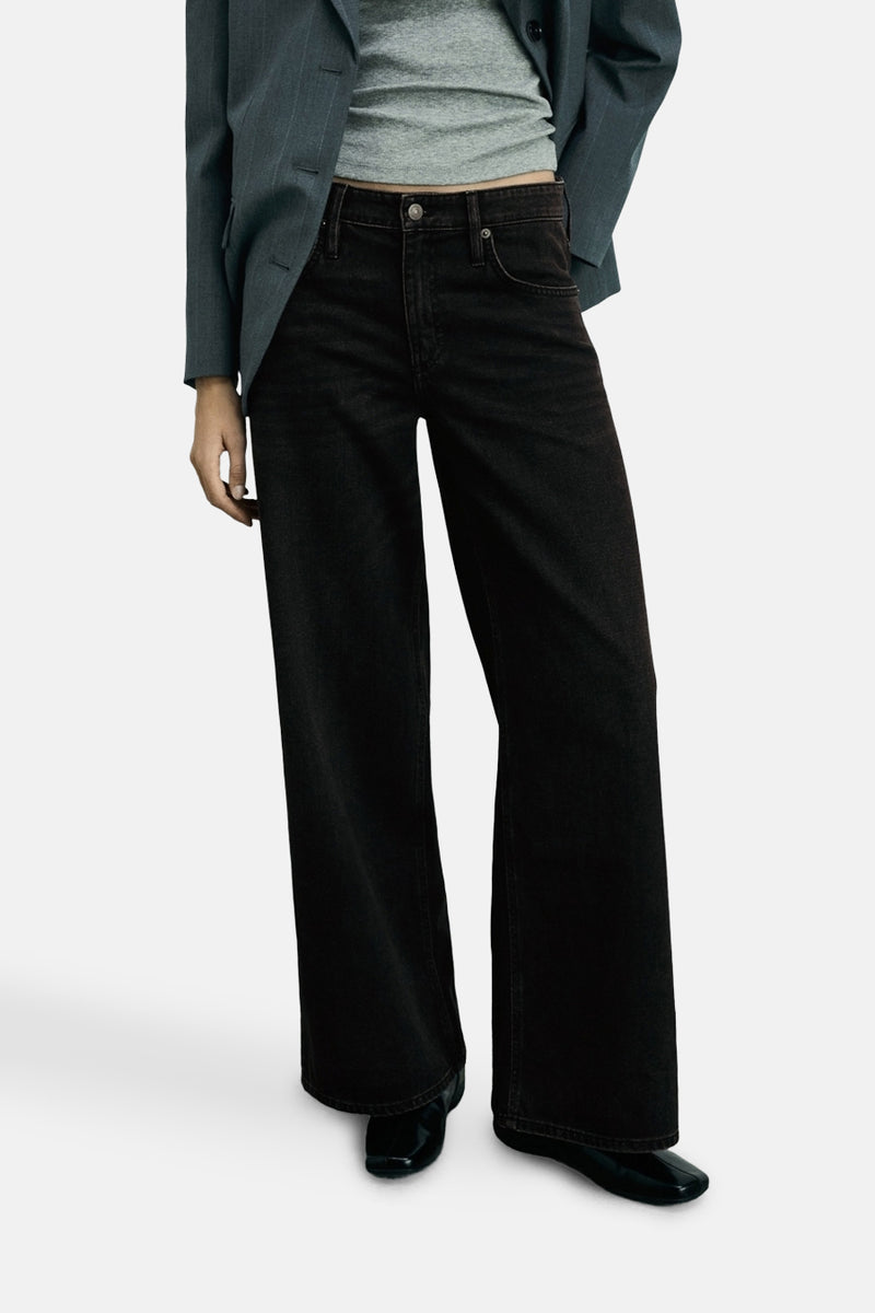 Jean large DARK GREY DENIM - MANGO