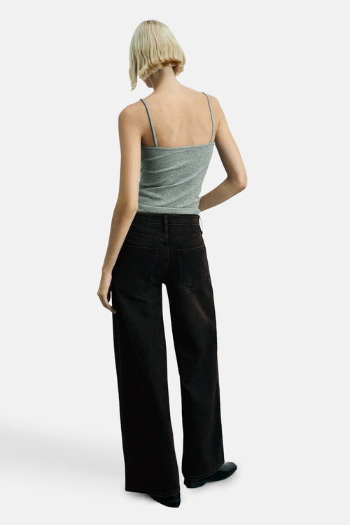 Jean large DARK GREY DENIM - MANGO