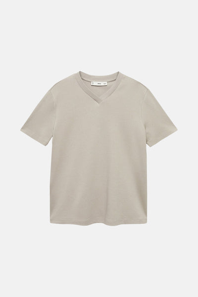 Top uni manches courtes Brun - MANGO