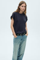 Top uni manches courtes Bleu - MANGO