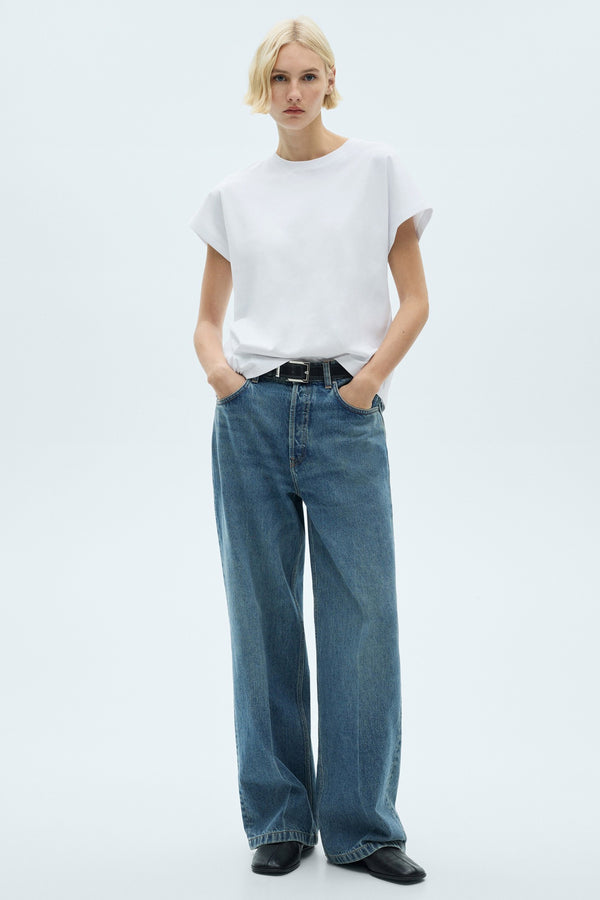 Top uni manches courtes Blanc - MANGO