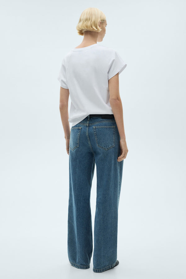 Top uni manches courtes Blanc - MANGO