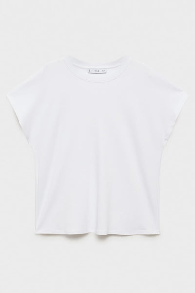 Top uni manches courtes Blanc - MANGO