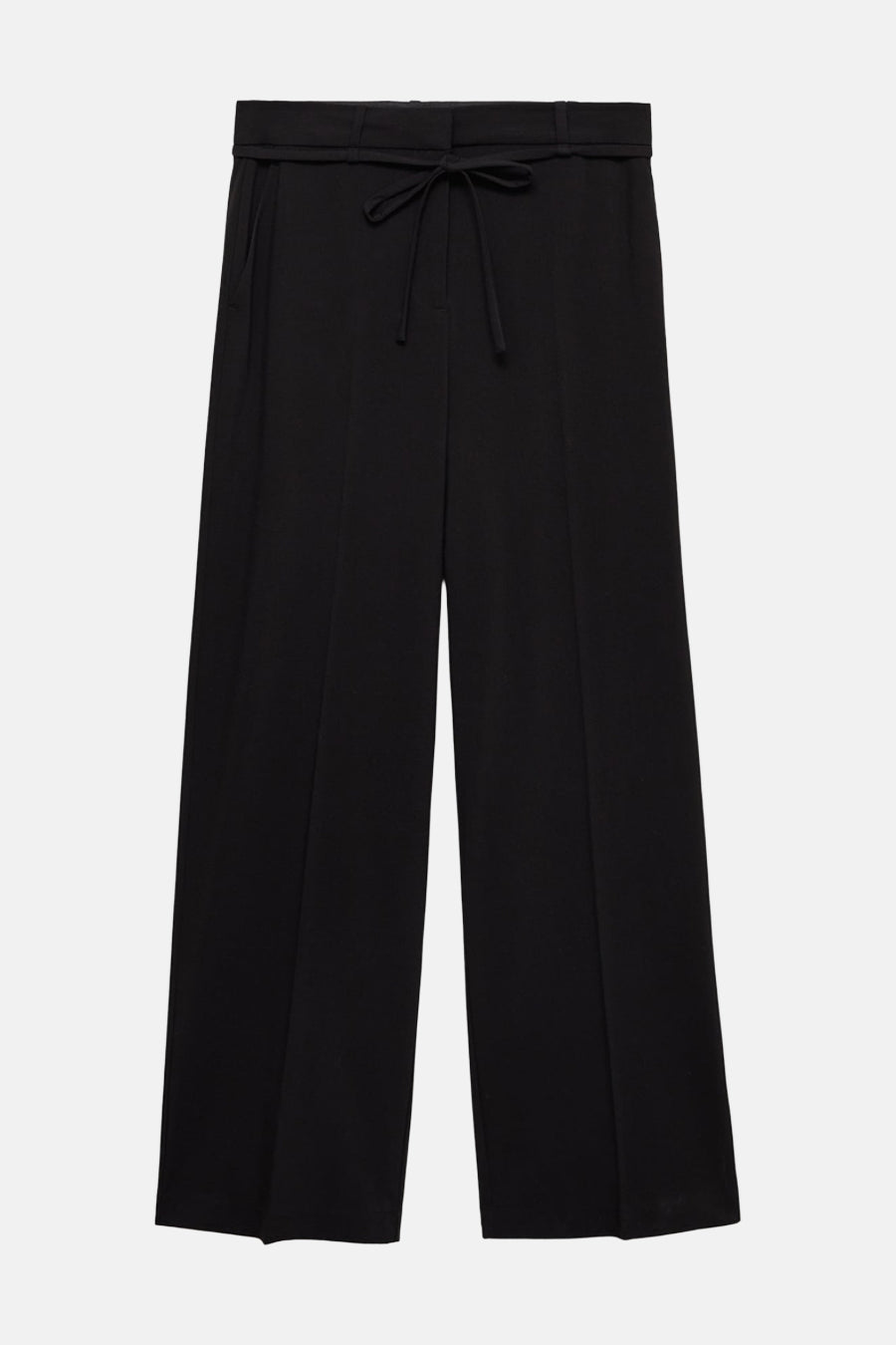 Zwarte pantalon van MANGO, met trekkoord in de taille.