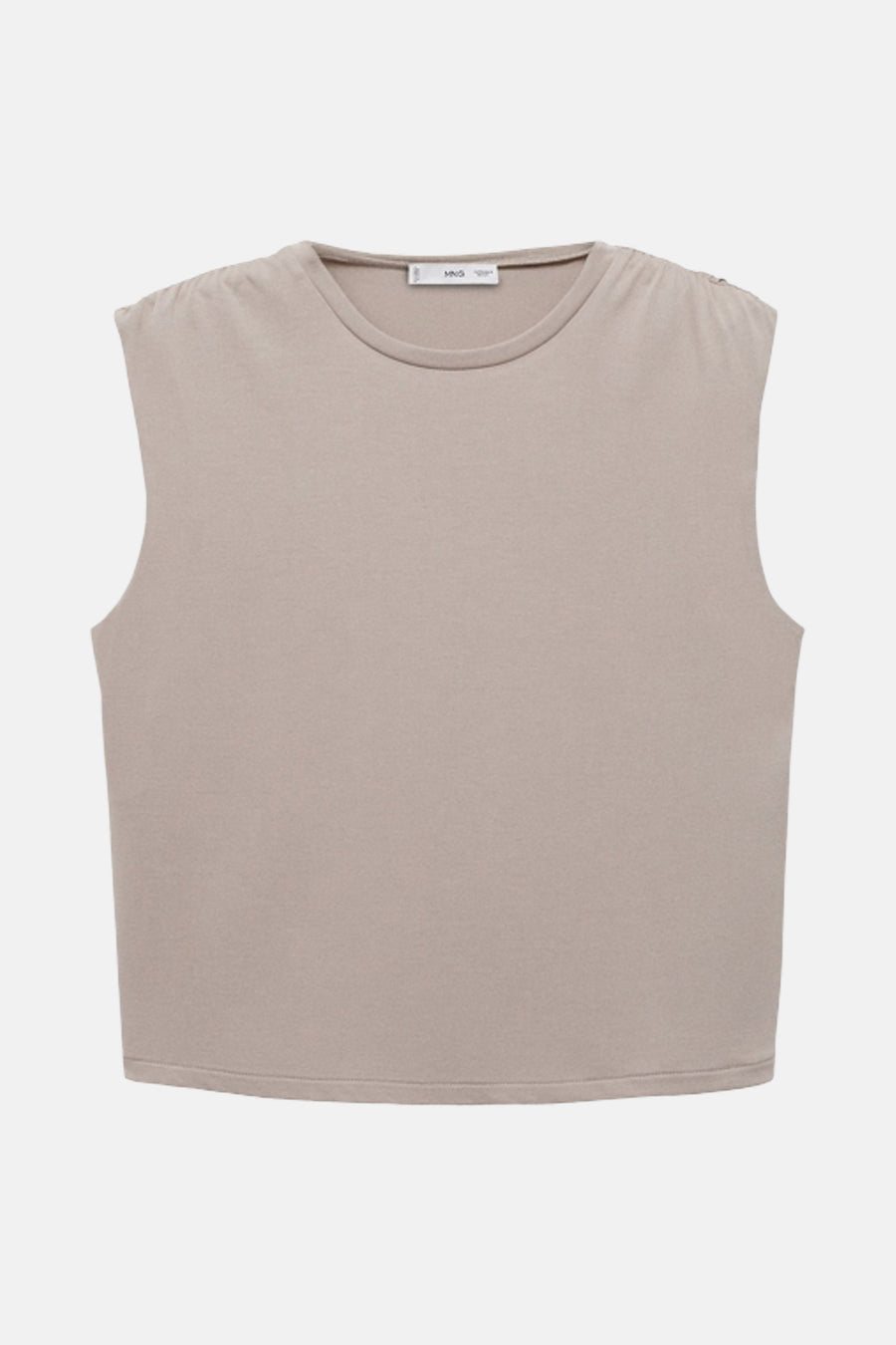 Beige mouwloze top van MANGO, relaxte pasvorm met gestructureerde schouders.