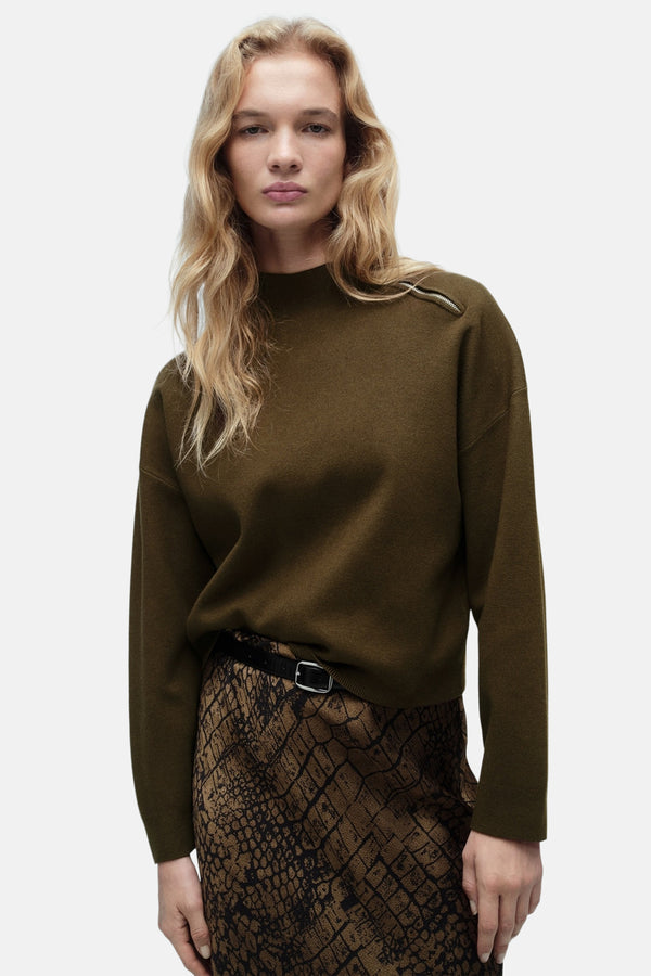 Pull col rond Brun - MANGO