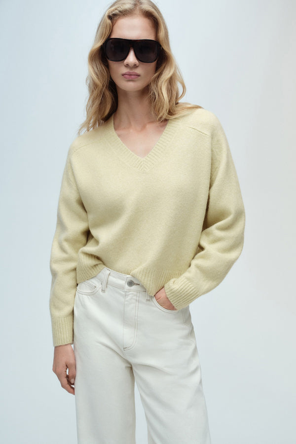 Pull col V Vert - MANGO