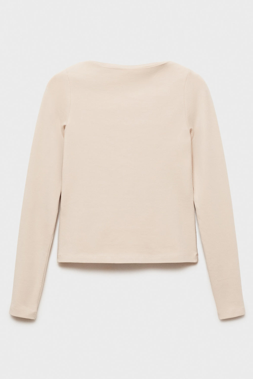 Top uni manches longues Beige - MANGO