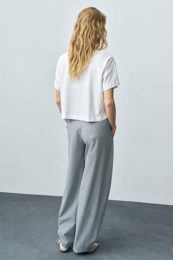 Top uni manches courtes Blanc - MANGO