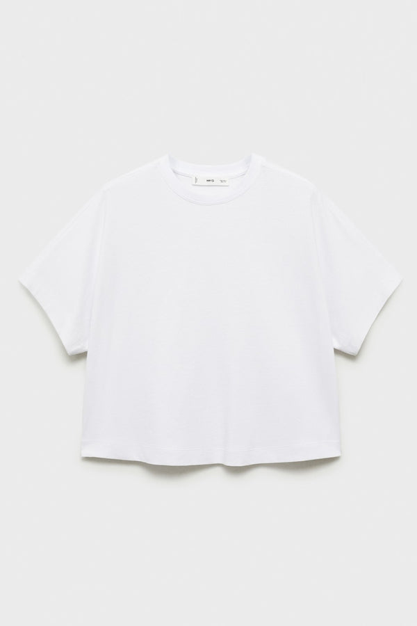 Top uni manches courtes Blanc - MANGO