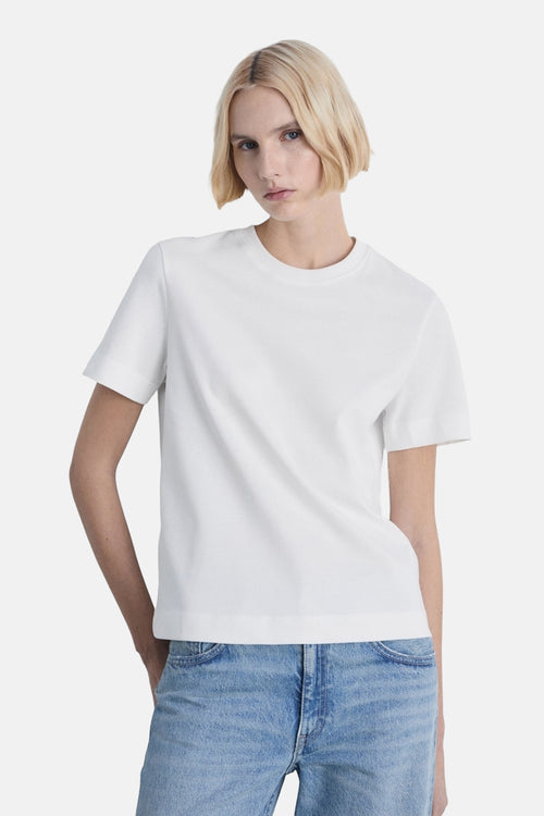 Top uni manches courtes Blanc - MANGO