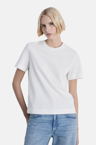 Top uni manches courtes Blanc - MANGO