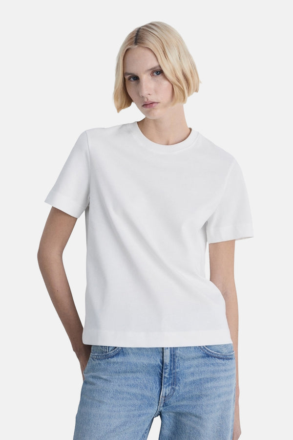 Top uni manches courtes Blanc - MANGO