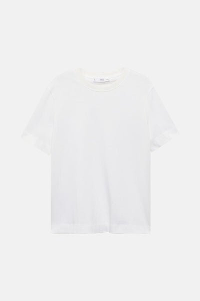 Top uni manches courtes Blanc - MANGO