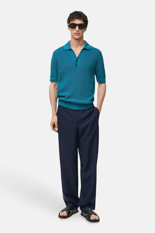 Heren tops polo korte mouw Bleu - MANGO