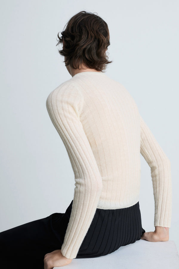 Pull col rond Blanc - MANGO