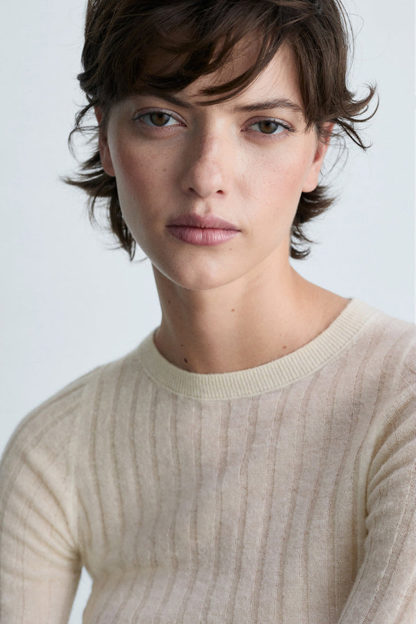 Pull col rond Blanc - MANGO