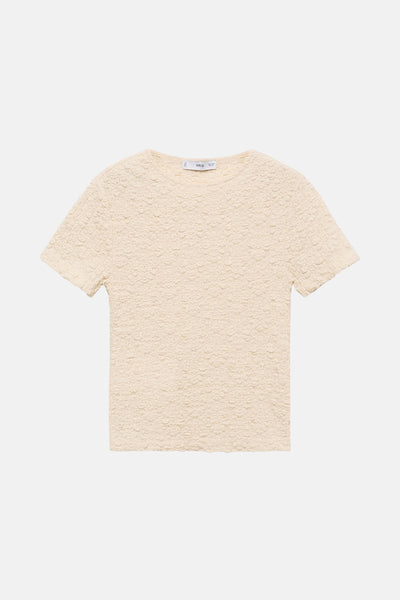 Top (korte mouwen) Ecru - MANGO