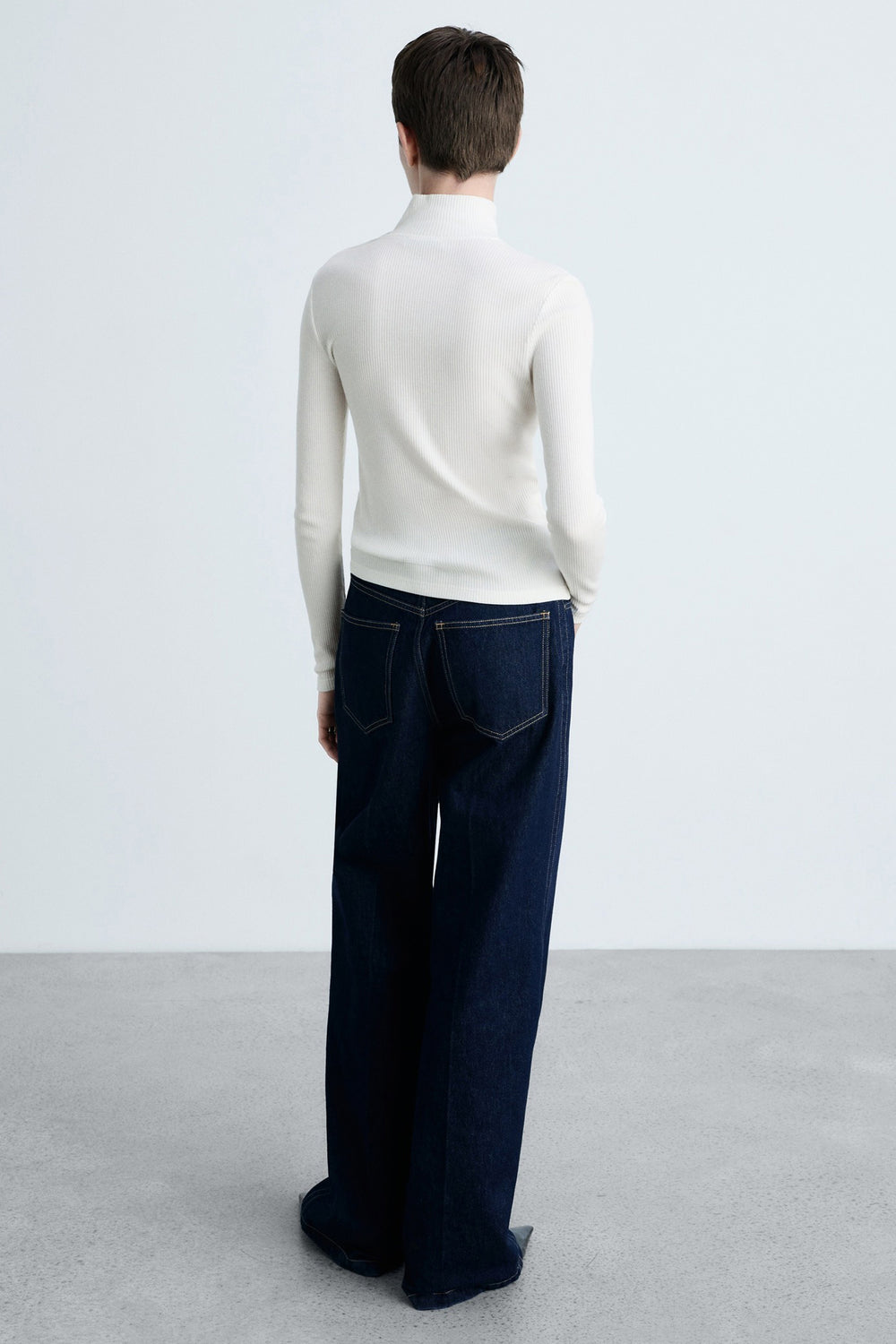 Top uni manches longues Blanc - MANGO