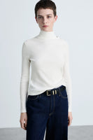 Top uni manches longues Blanc - MANGO