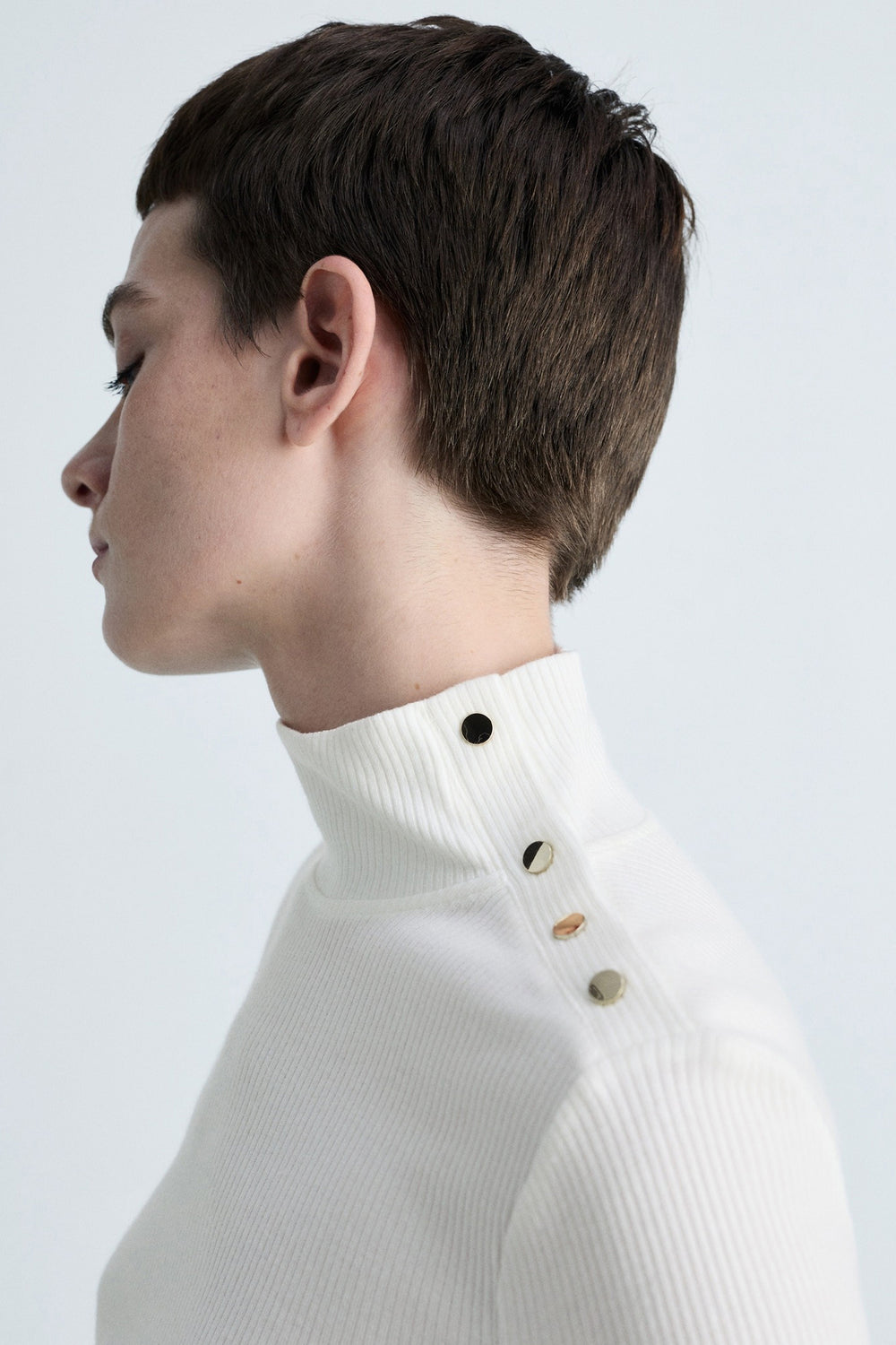 Top uni manches longues Blanc - MANGO