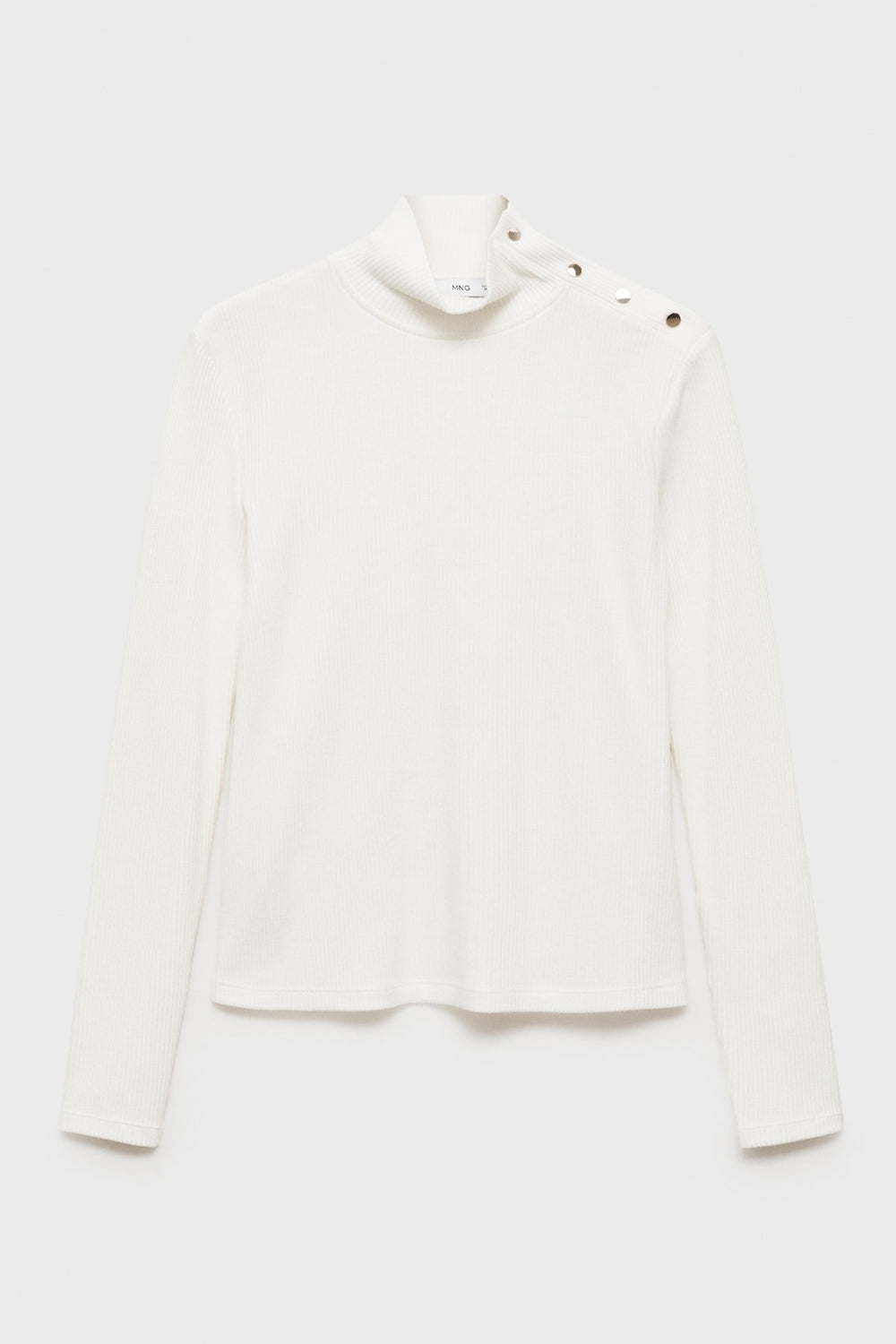 Top uni manches longues Blanc - MANGO