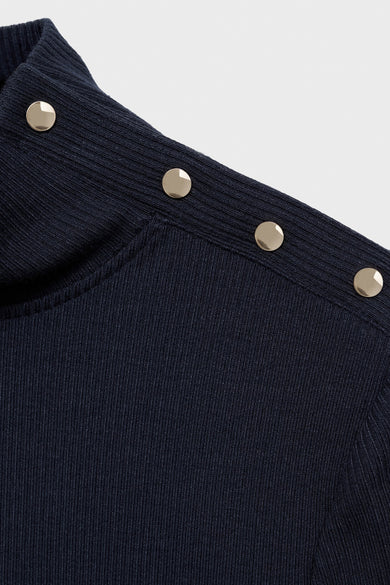 Top uni manches longues Bleu - MANGO