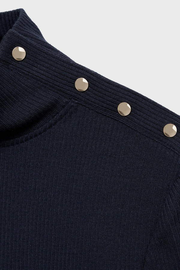Top uni manches longues Bleu - MANGO