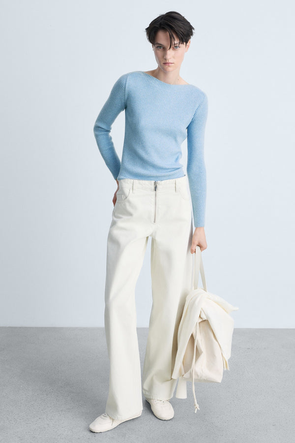 Pull col rond Bleu - MANGO