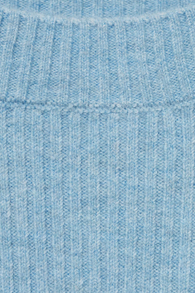 Blauwe trui met ronde hals van MANGO, in zachte ribgebreide stof met een klassieke ronde hals.