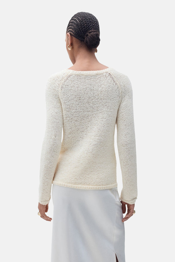 Pull col rond Écru - MANGO