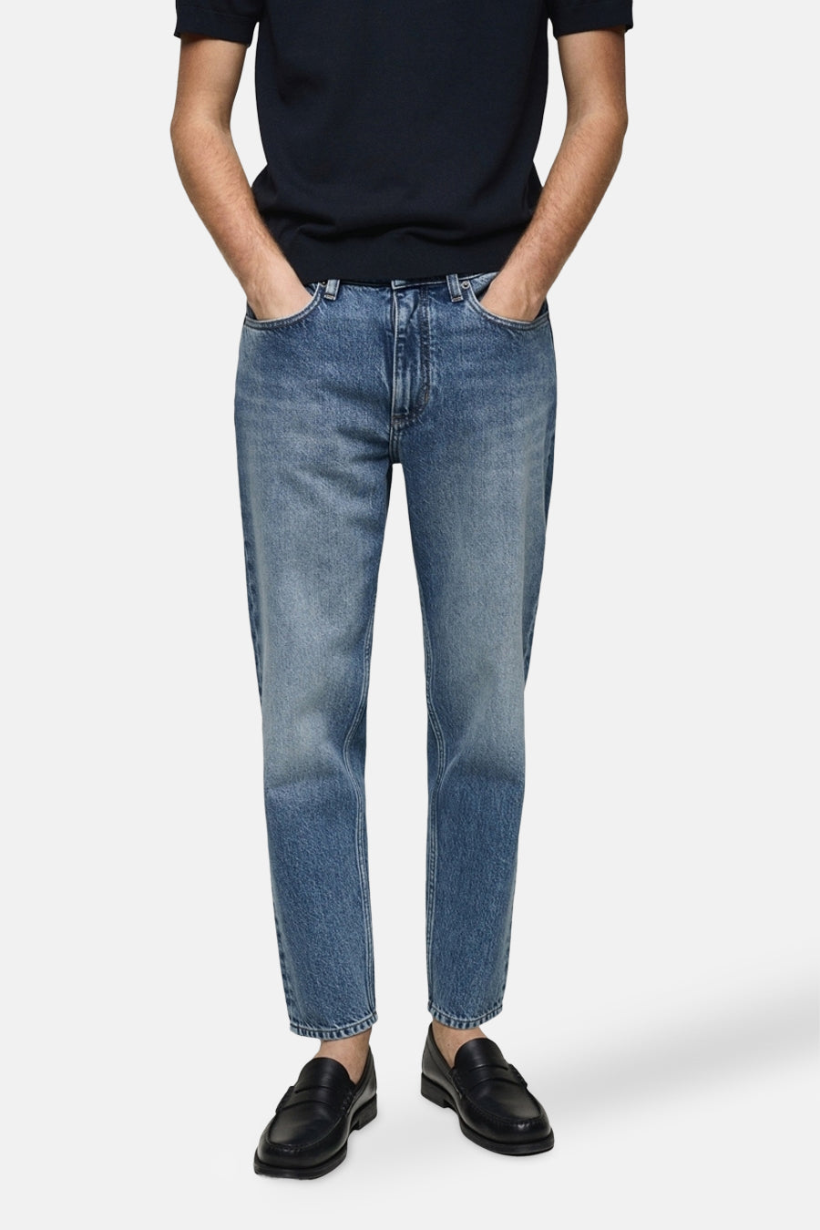 Jean tapered MID BLUE DENIM - MANGO