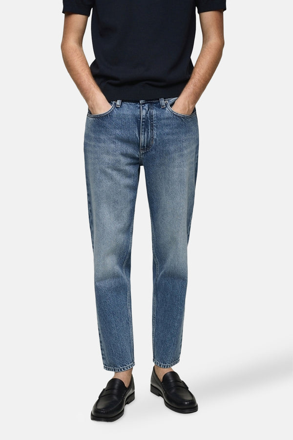 Jean tapered MID BLUE DENIM - MANGO