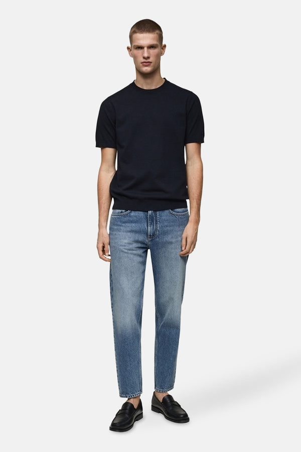 Jean tapered MID BLUE DENIM - MANGO