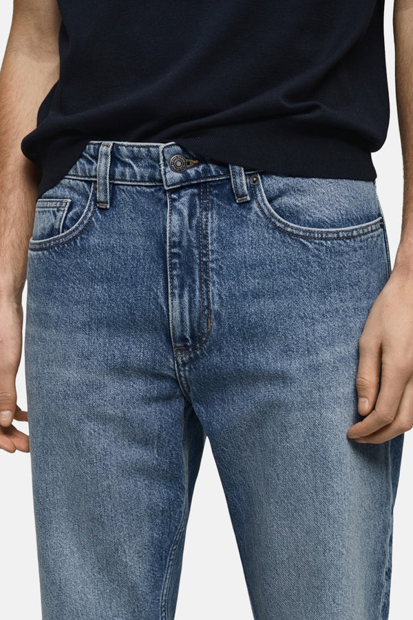 Jean tapered MID BLUE DENIM - MANGO